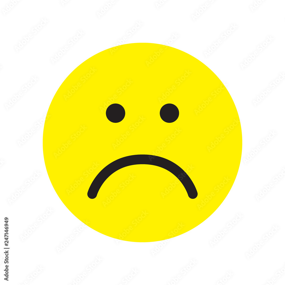Fototapeta premium Sad face icon. Unhappy face symbol.