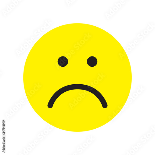 Sad face icon. Unhappy face symbol.