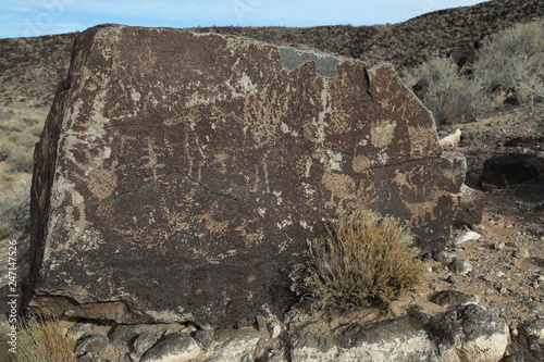 Petroglyphs at Boca Negra at Petroglyph National Monument in Albuquerque, New Mexico photo