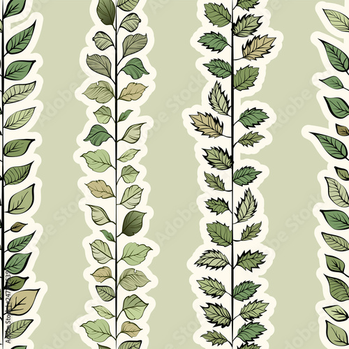 Seamless pattern. Green leaves