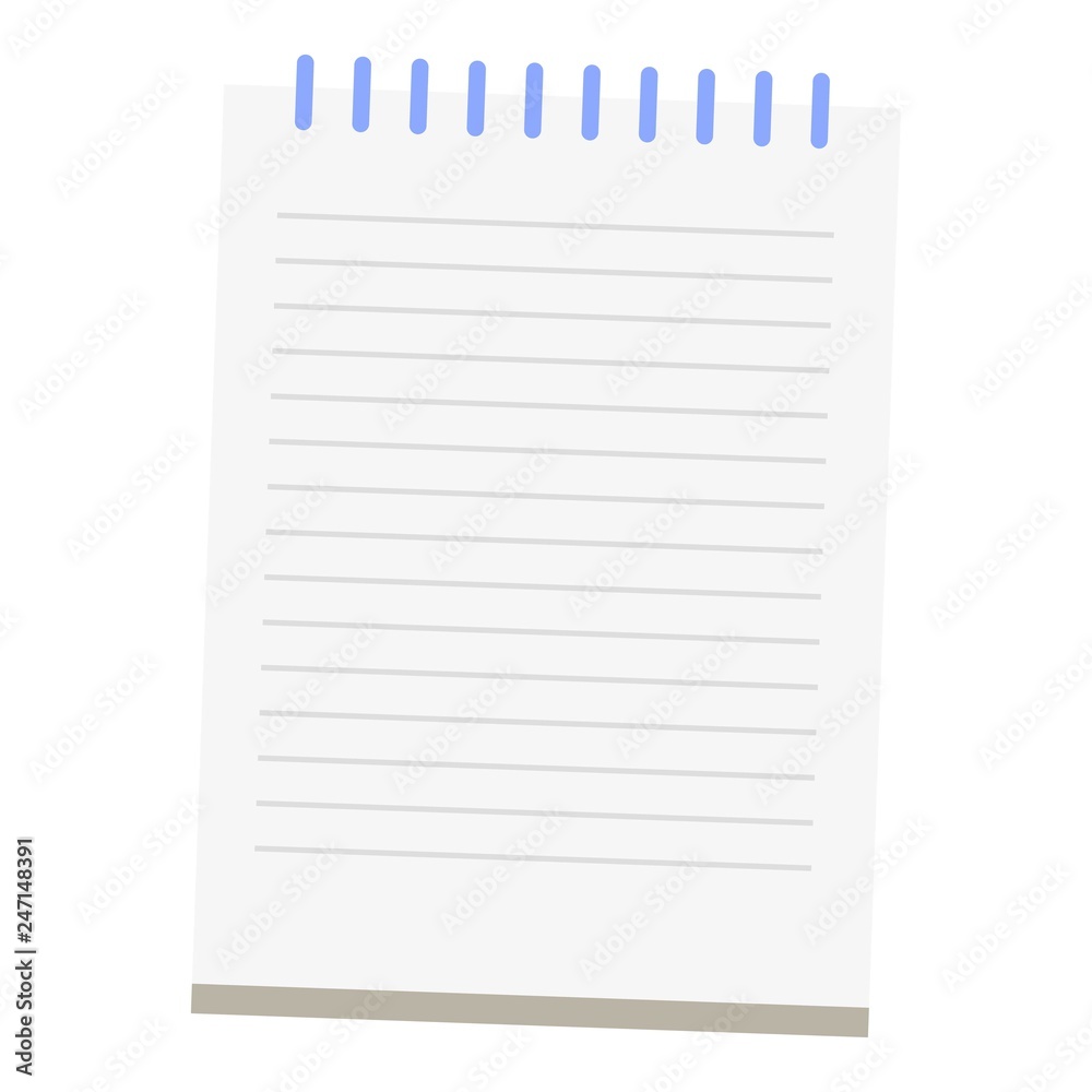 Spiral notebook icon. Flat illustration of spiral notebook vector icon for web design Spiral notebook icon. Flat illustration of spiral notebook vector icon for web design