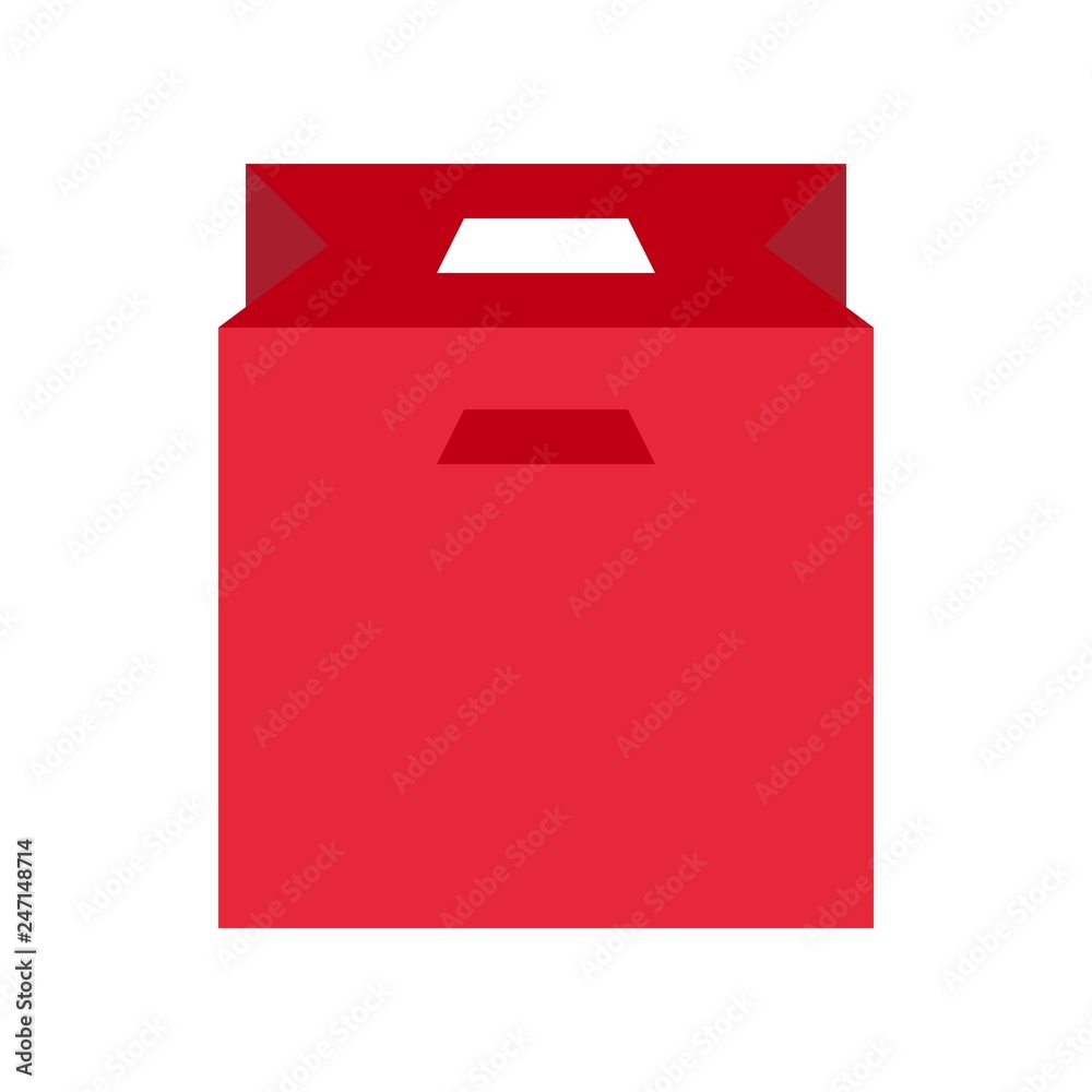 Paper bag vector illustration, flat style icon Paper bag vector illustration, flat style icon