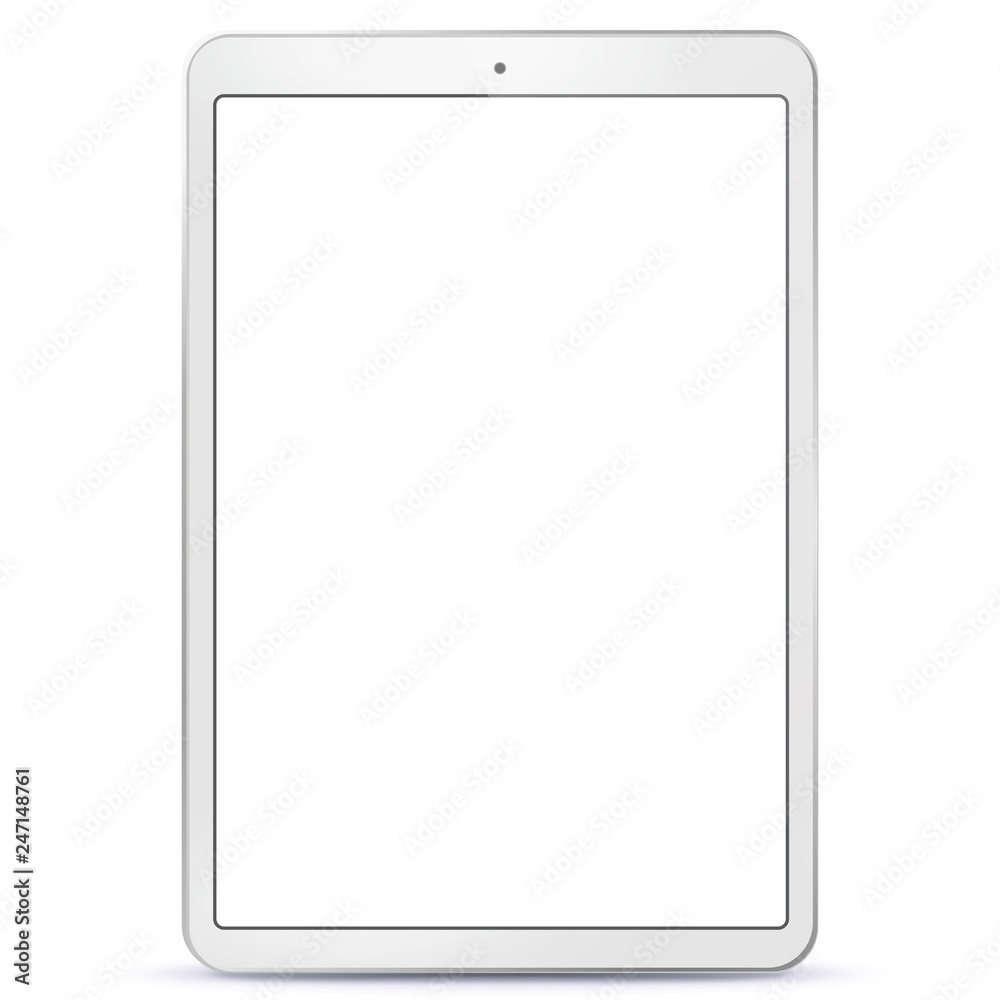 White Tablet Computer With Blank Screen Vector Illustration White Tablet Computer With Blank Screen Vector Illustration