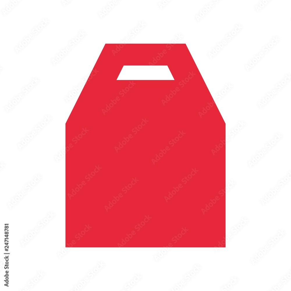 Paper bag vector illustration, flat style icon Paper bag vector illustration, flat style icon
