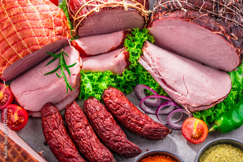 Photography Composition with assorted meat products