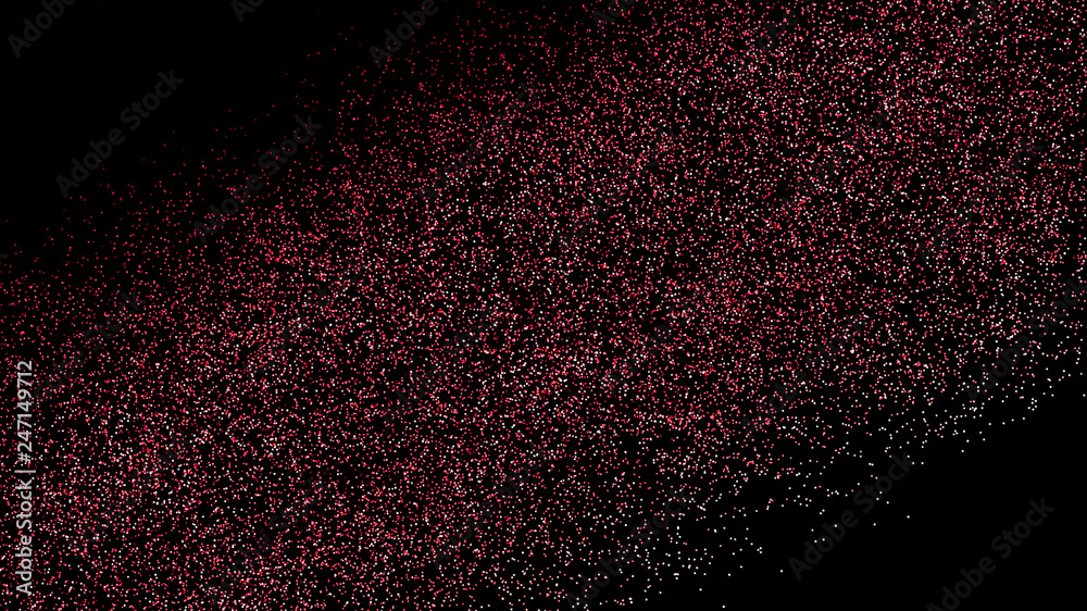 Isolated red particles background.