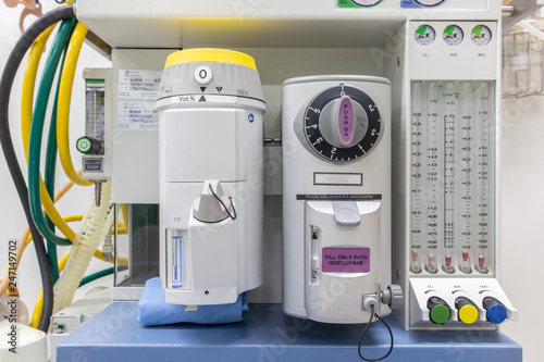 Anesthesia Machine in hospital operating room.