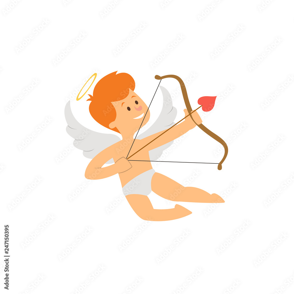 Funny cartoon cupid with bow and arrow Funny cartoon cupid with bow and arrow