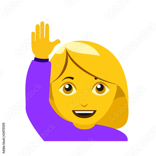 Raising hand woman emoji