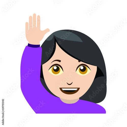 Raising hand woman emoji