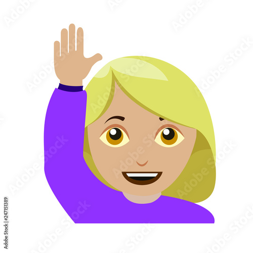 Raising hand woman emoji