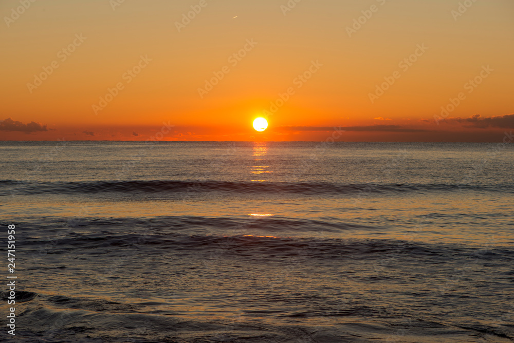 Sunrise on a beach in Denia, Alicante