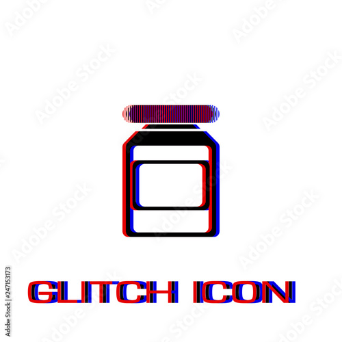 Medicine bottle icon flat.