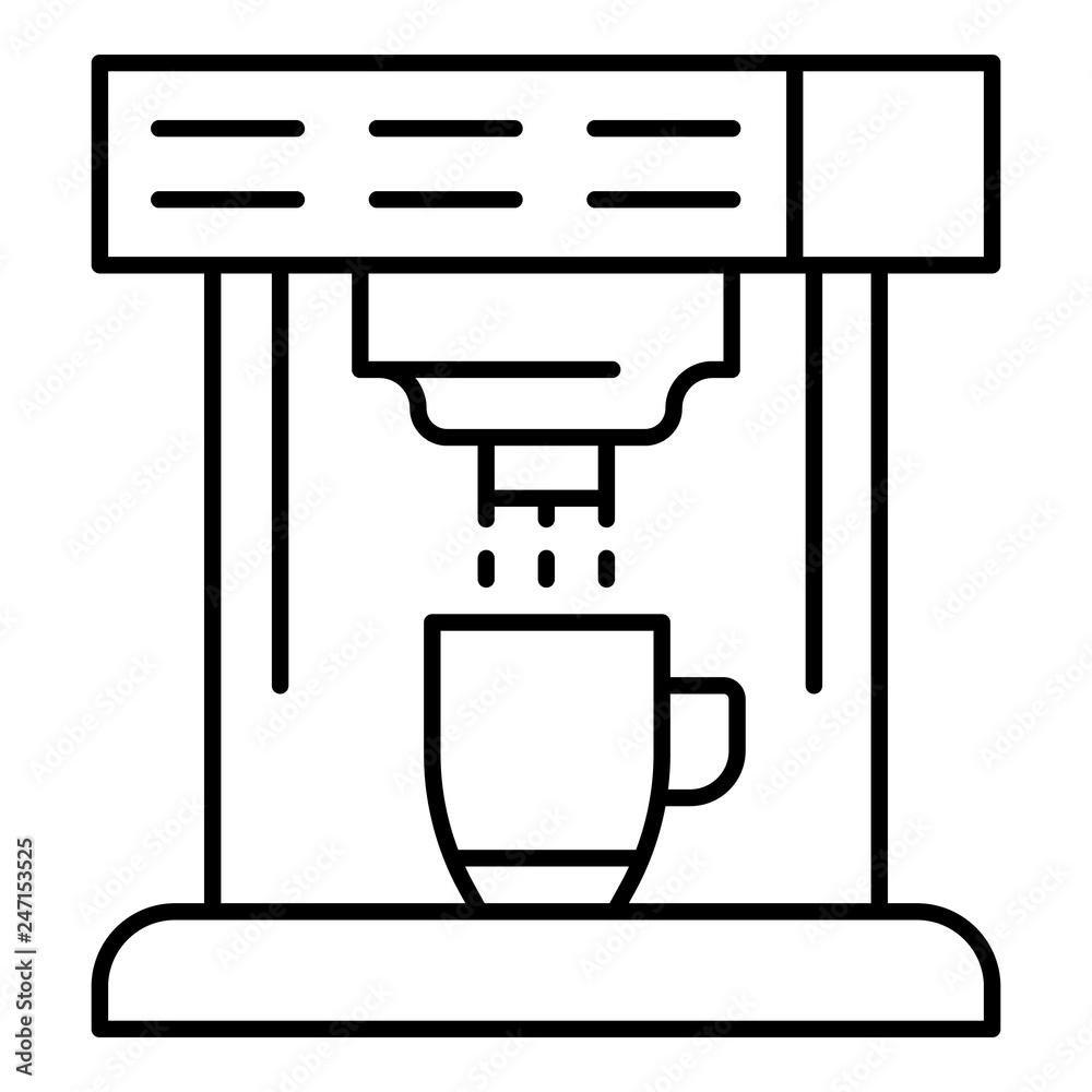 Coffee machine icon. Outline coffee machine vector icon for web design isolated on white background Coffee machine icon. Outline coffee machine vector icon for web design isolated on white background