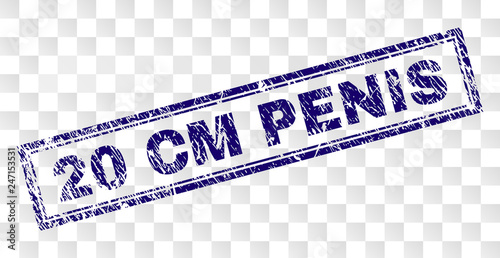 20 CM PENIS stamp seal watermark with rubber print style and double framed rectangle shape. Stamp is placed on a transparent background.