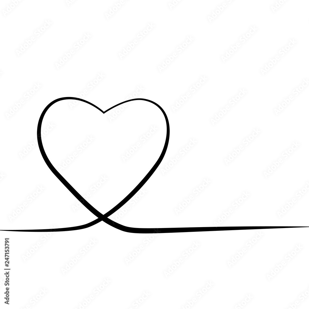 Heart one line drawing