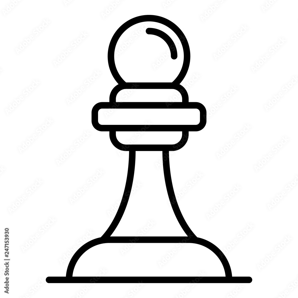 Premium Vector  Black chess piece pawn with highlights on a white