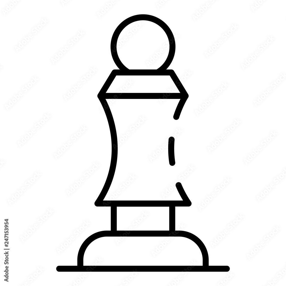 Outlined chess pawn symbol