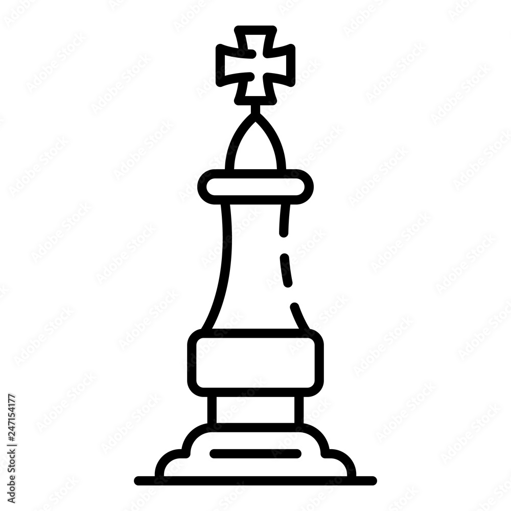 Chess king icon. Outline chess king vector icon for web design isolated on white background Chess king icon. Outline chess king vector icon for web design isolated on white background