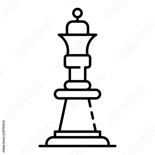 Chess queen icon. Outline chess queen vector icon for web design isolated on white background © ylivdesign