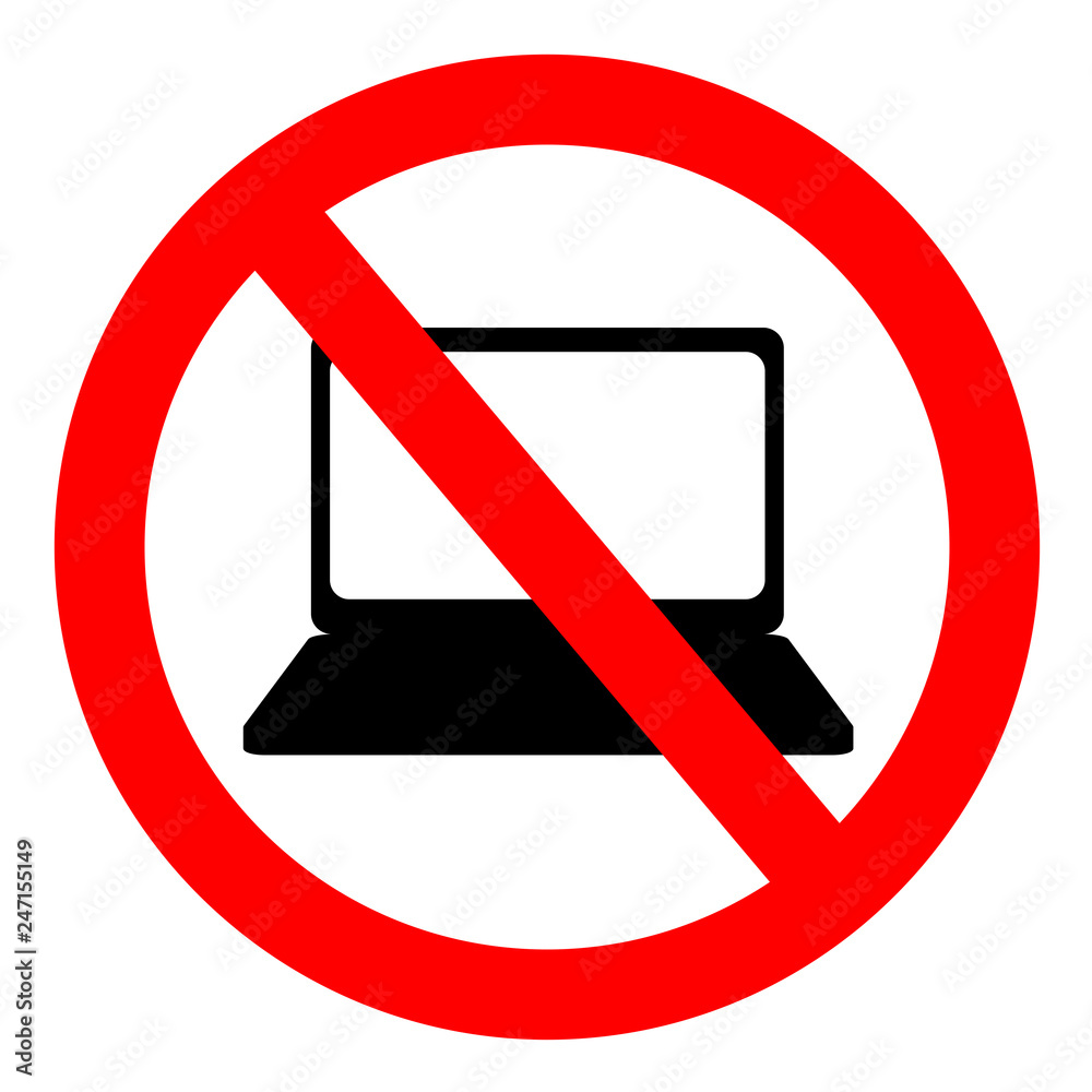 パソコン使用禁止マーク Stock イラスト Adobe Stock