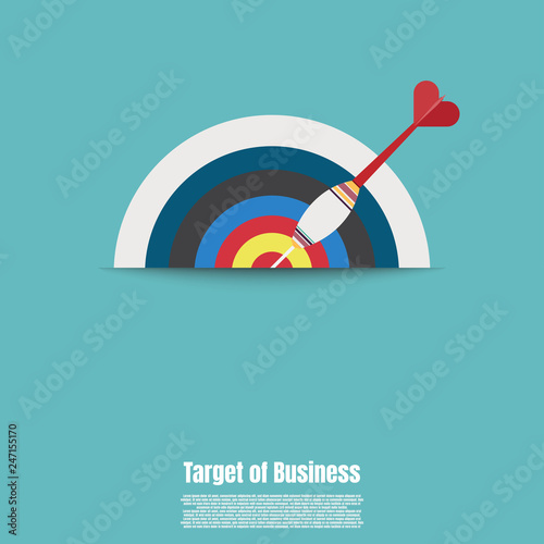 Target with an arrow flat concept