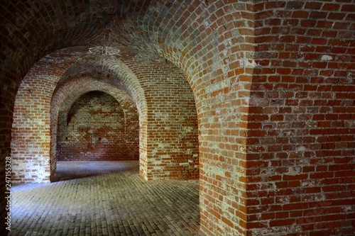 Corridor in a brick building
