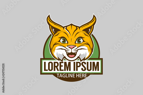 Canvas Print bobcats or wild cats fun vector logo template