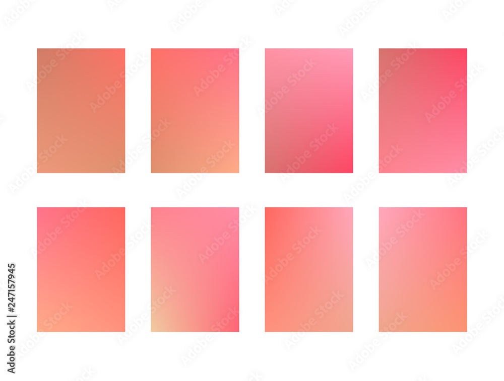 Set of bright and orange ui backgrounds. Trendy pink and red gradients for screen wallpaper, apps design, banner decoration Stock Vector | Adobe Stock
