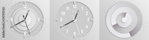 gray tone paper cut dials of clock