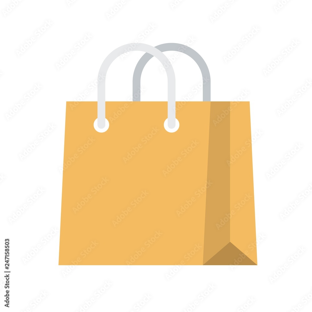 Paper bag vector illustration, flat style icon Paper bag vector illustration, flat style icon
