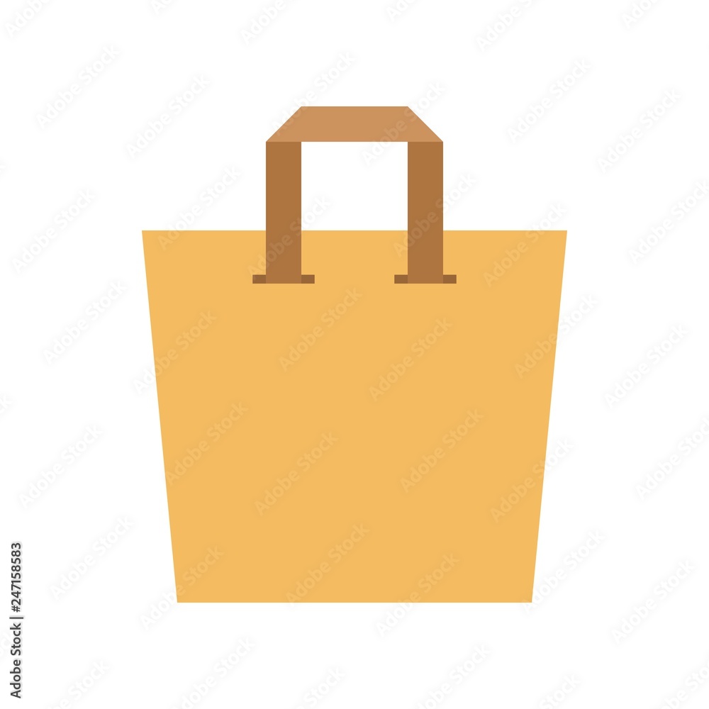 Paper bag vector illustration, flat style icon Paper bag vector illustration, flat style icon