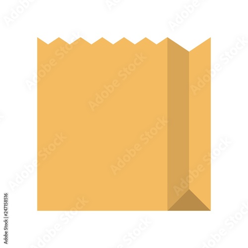 Paper bag vector illustration, flat style icon