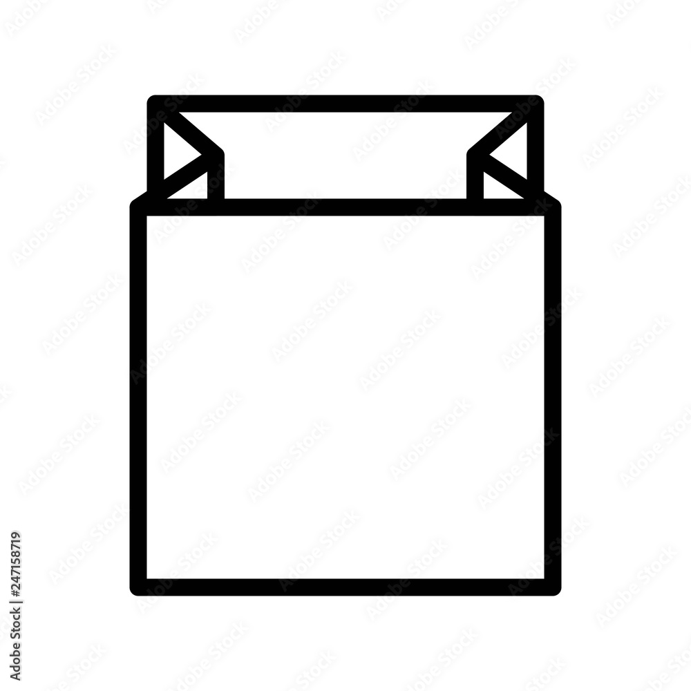 Paper bag vector illustration, line style icon