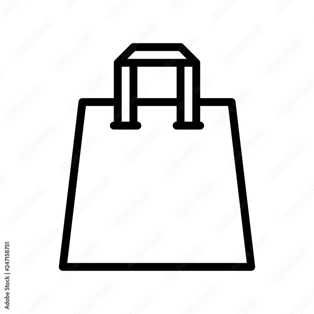 Paper bag vector illustration, line style icon Paper bag vector illustration, line style icon