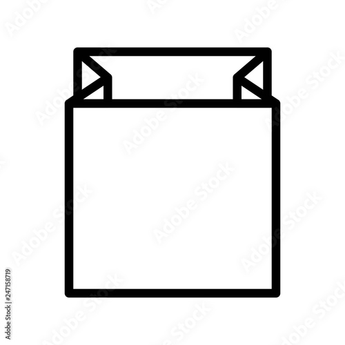 Paper bag vector illustration, line style icon