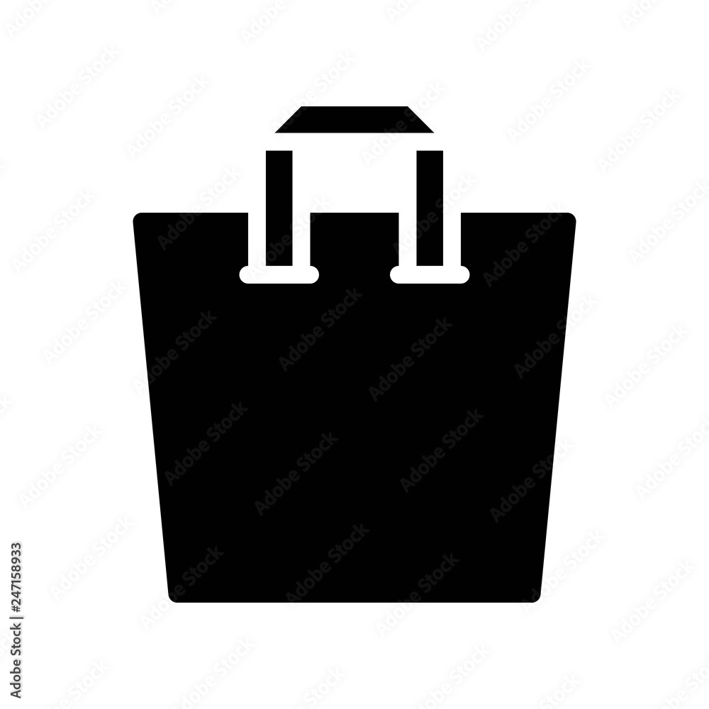 Paper bag vector illustration, solid style icon Paper bag vector illustration, solid style icon