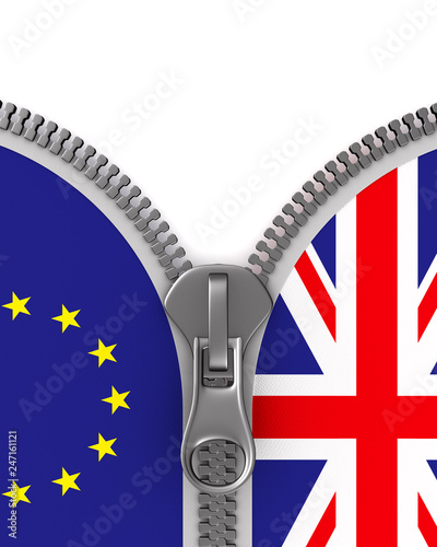 flag EU and  Great Britain ...