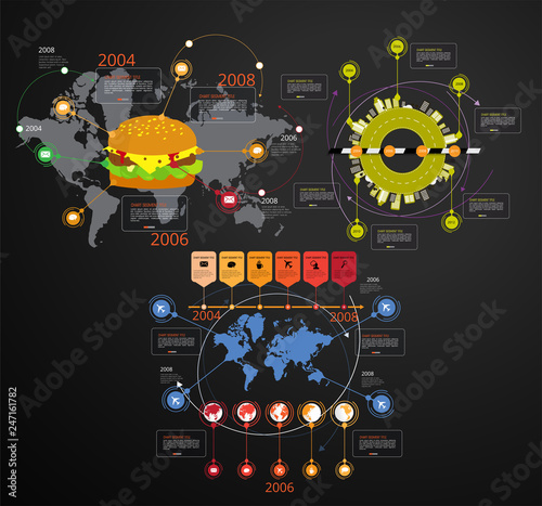 Business infographic elements data visualization vector design. photo