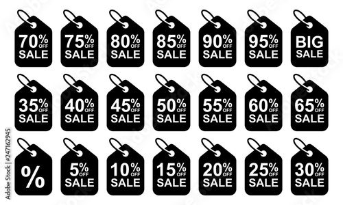 OFF Sale Discount Banner. Sale discount icons. Special offer price signs. Discount Tag Isolated Vector Illustration.