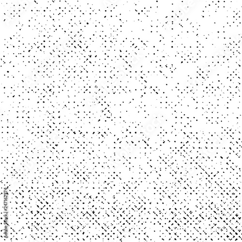 Grunge Texture on White Background, Black Abstract Dotted Vector, Halftone Dust Monochrome