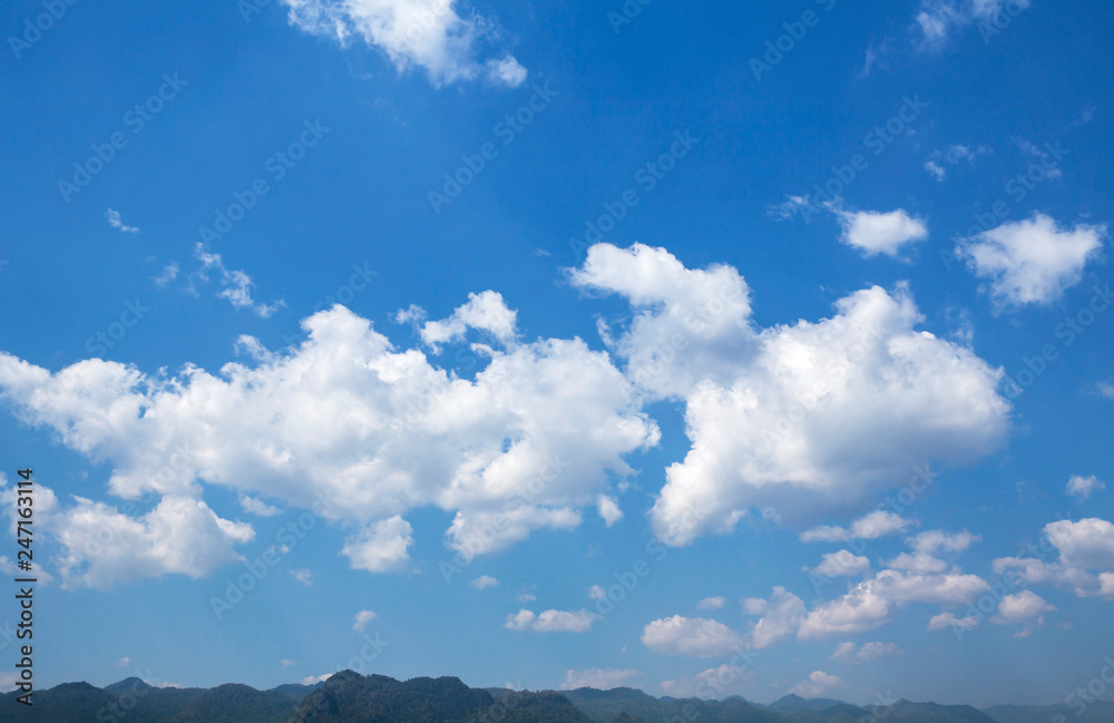 Beautiful view of blue sky and mountains landscape background