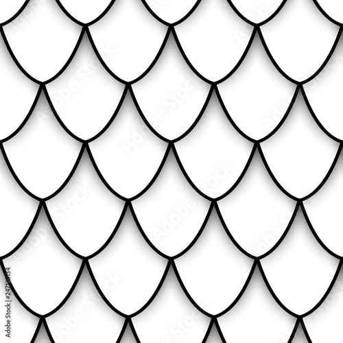 Monochrome Seamless Pattern with Natural Motifs