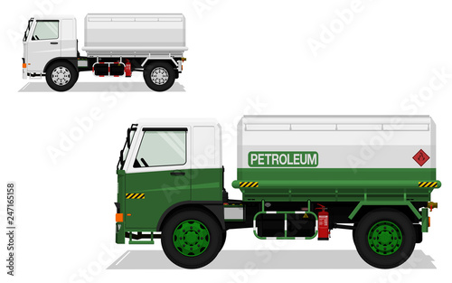 Isolated petroleum tanker truck on transparent background