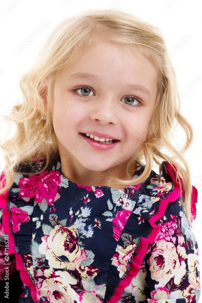 Portrait of a little girl close-up. Portrait of a little girl close-up.