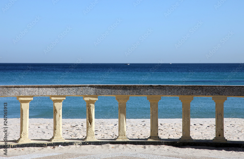 Promenade and beach of traditional seaside resort of Sousse, Tunisia