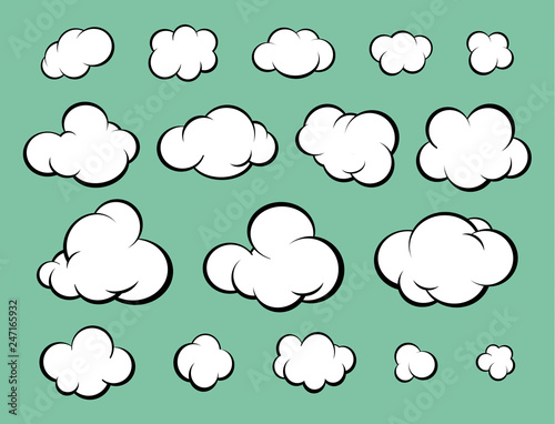 Set of clouds. Comic style.
