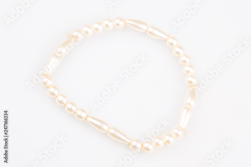 single copy bracelet necklace in white plastic pearl