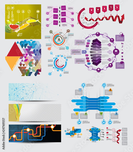 Business infographic elements data visualization vector design.