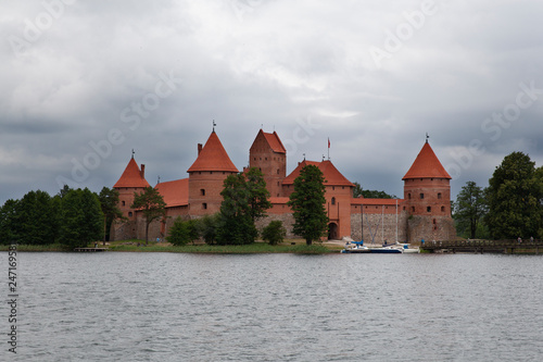 Trakai castle on a gloomy day, Lithuania